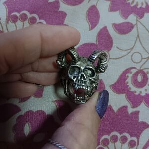 Skull Ring with Horns